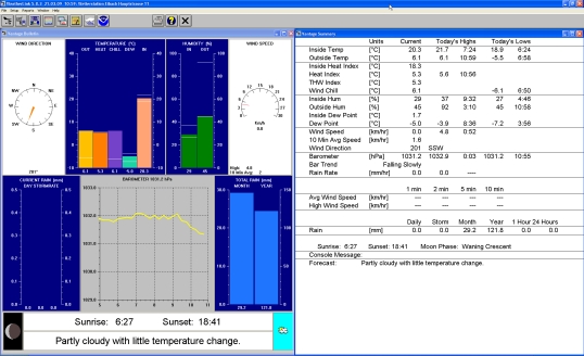 Weatherlink-Software - Bildschirmausdruck